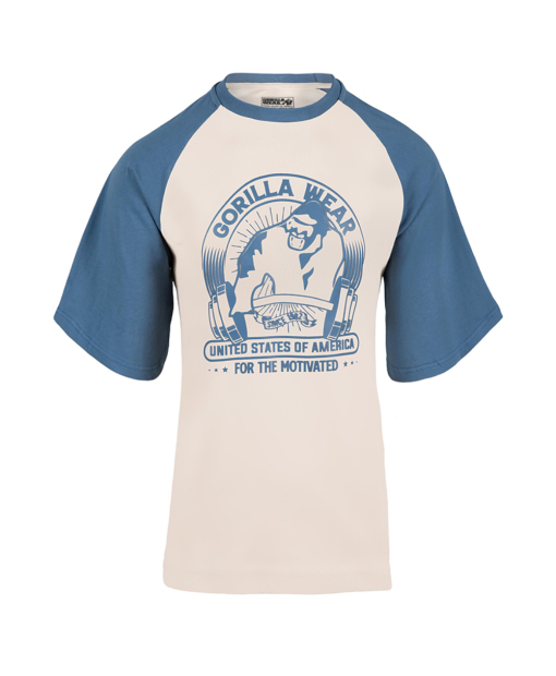 Logan Oversized T-Shirt Beige/Blue