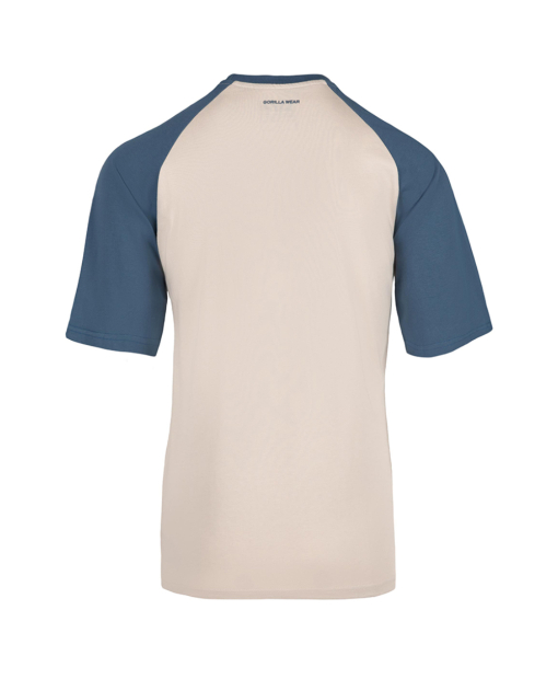 Logan Oversized T-Shirt Beige/Blue