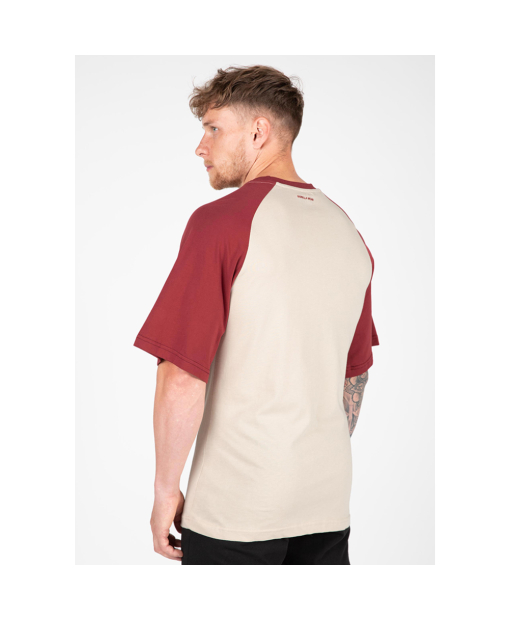 Logan Oversized T-Shirt Beige/Red