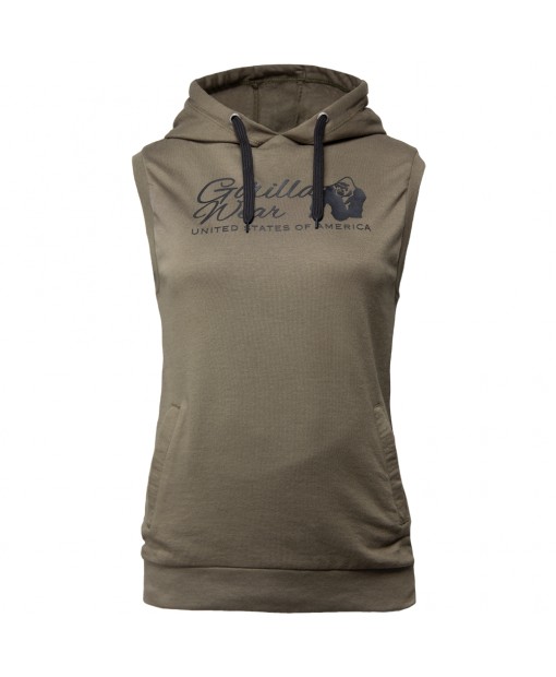 Selma Sleeveless Hoodie  Army Green