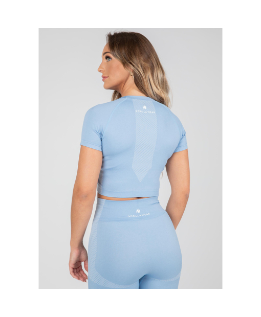 Selah Seamless Crop Top  Light Blue