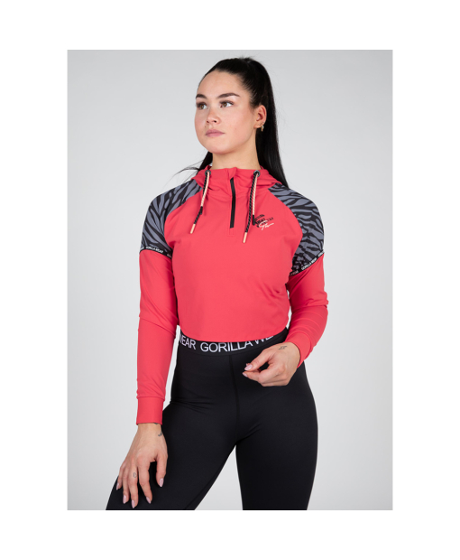 Zion Cropped Hoodie Red