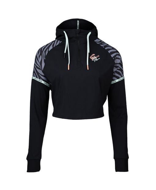 Zion Cropped Hoodie Black