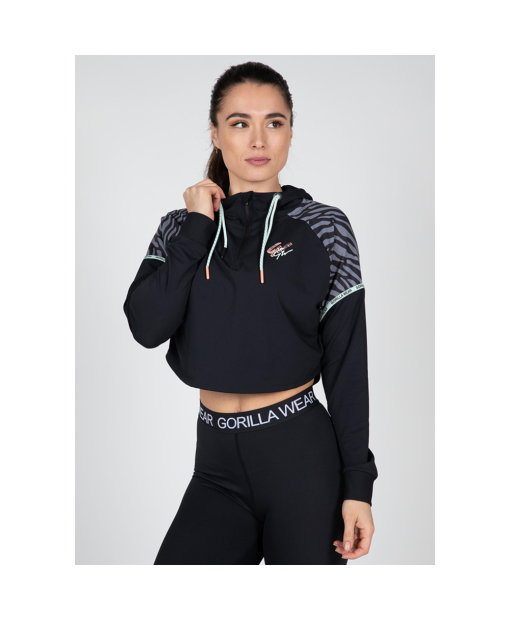 Zion Cropped Hoodie Black