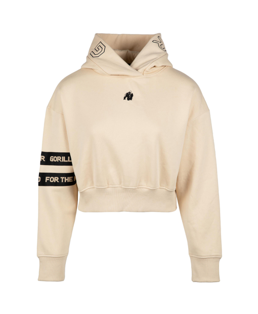 Tracey Cropped Hoodie Beige