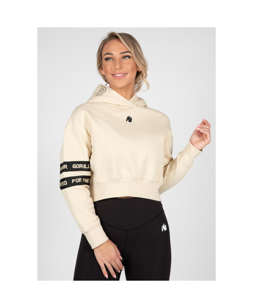 Tracey Cropped Hoodie Beige