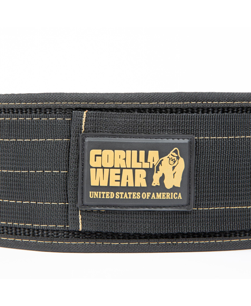 Gorilla Wear 4 Inch Nylon Lifting Belt Black/Gold