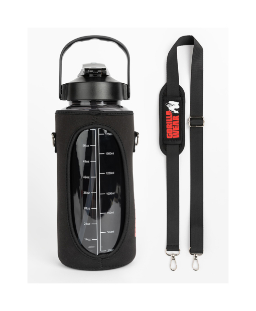 Water Bottle With Sleeve 2L Black