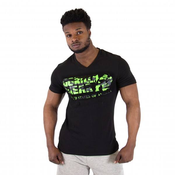 Футболка Sacramento V-Neck T-Shirt Black/Lime Neon