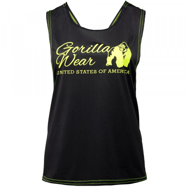 Майка Odessa Cross Back Tank Top - Black/Neon Lime