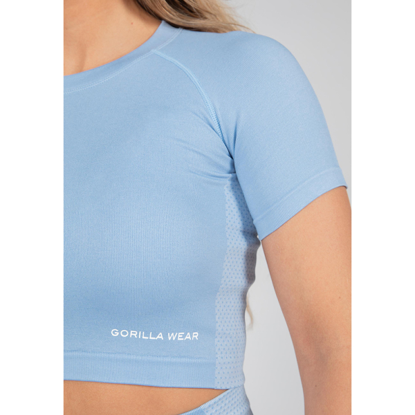 Selah Seamless Crop Top  Light Blue