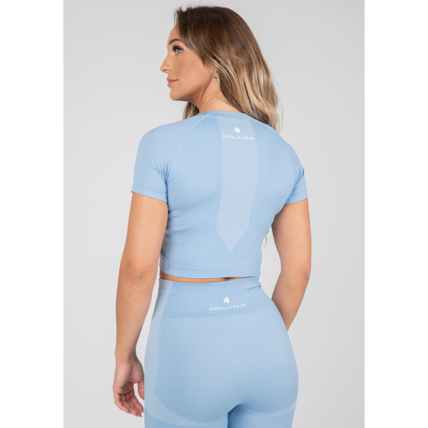 Selah Seamless Crop Top  Light Blue