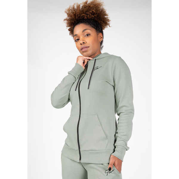 Pixley Zipped Hoodie Light Green