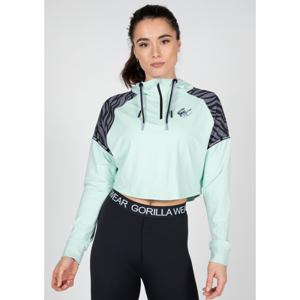 Zion Cropped Hoodie Green