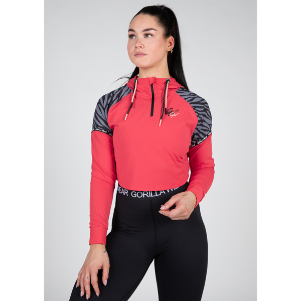 Zion Cropped Hoodie Red