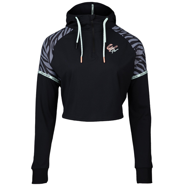 Zion Cropped Hoodie Black