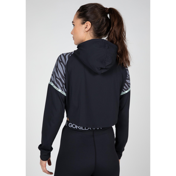 Zion Cropped Hoodie Black