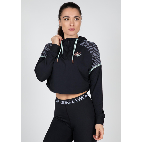 Zion Cropped Hoodie Black
