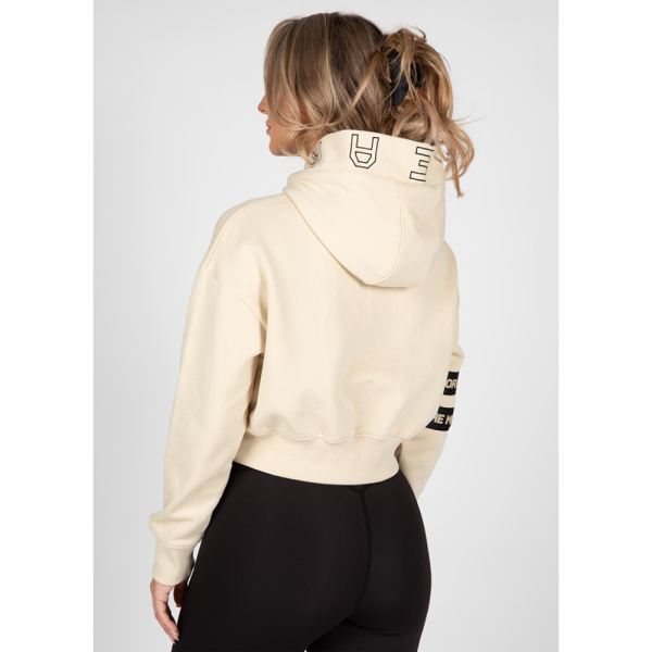 Tracey Cropped Hoodie Beige