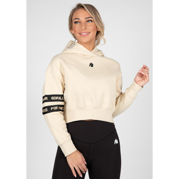 Tracey Cropped Hoodie Beige