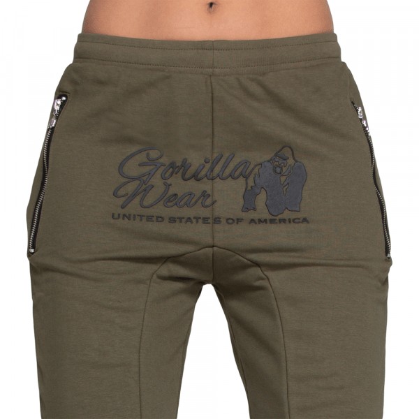 Celina Drop Crotch Joggers Army Green