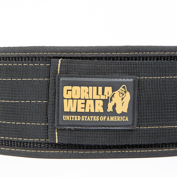 Gorilla Wear 4 Inch Nylon Lifting Belt Black/Gold