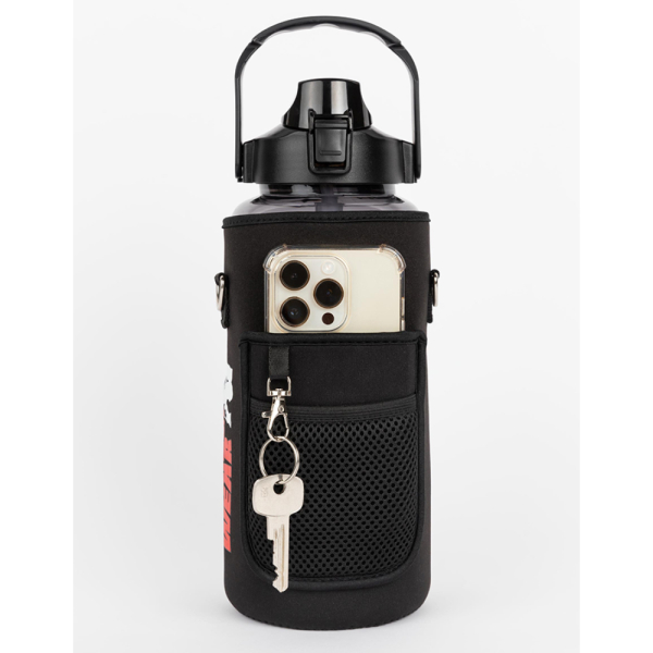 Water Bottle With Sleeve 2L Black